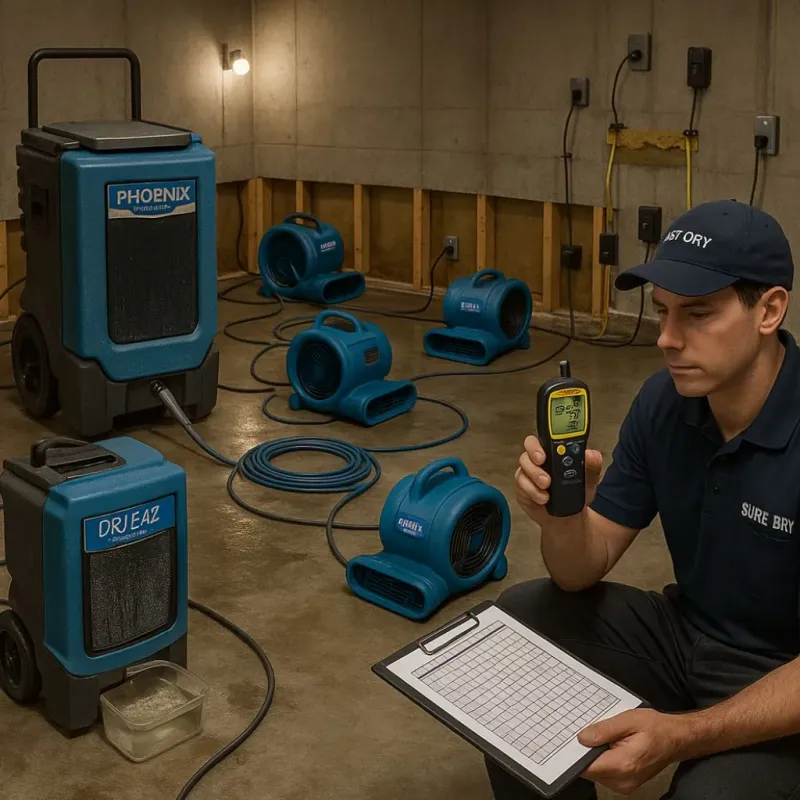 Structural Drying and Dehumidification process in Ocean Park, WA